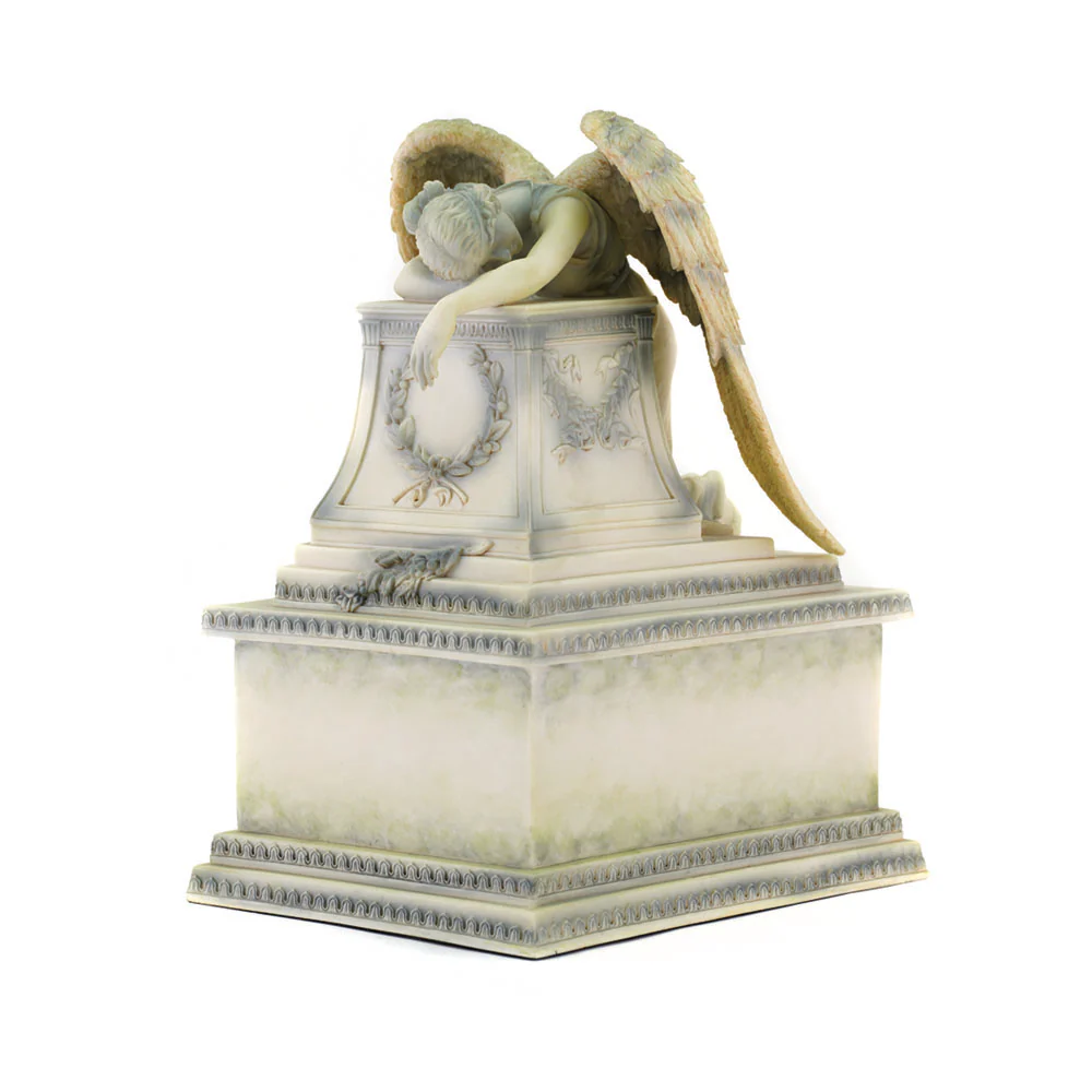 Aged Weeping Angel Urn