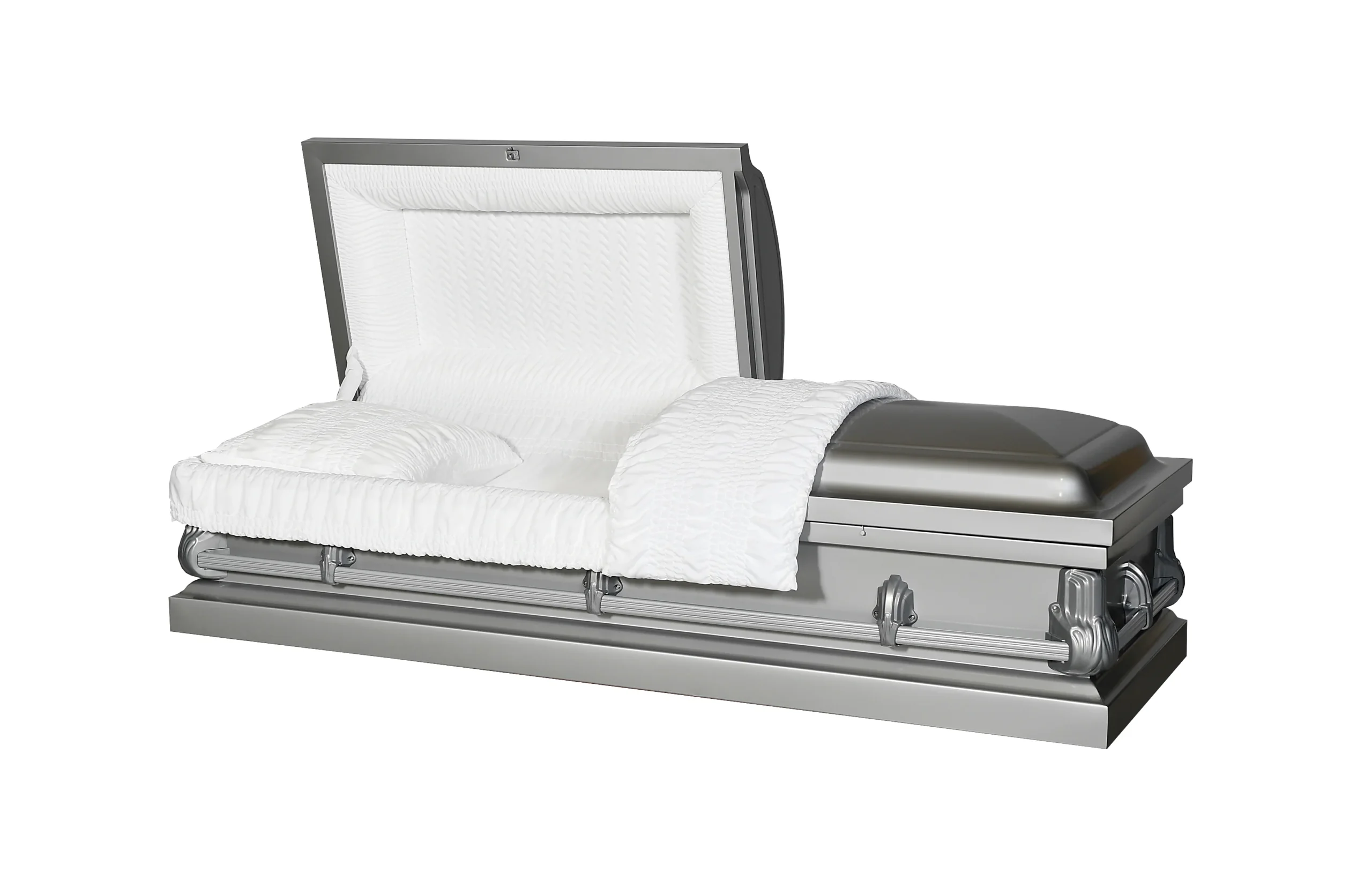 Alex Silver Half Couch Steel Casket
