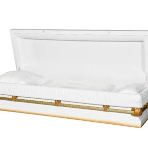 Alex White Full Couch Steel Casket
