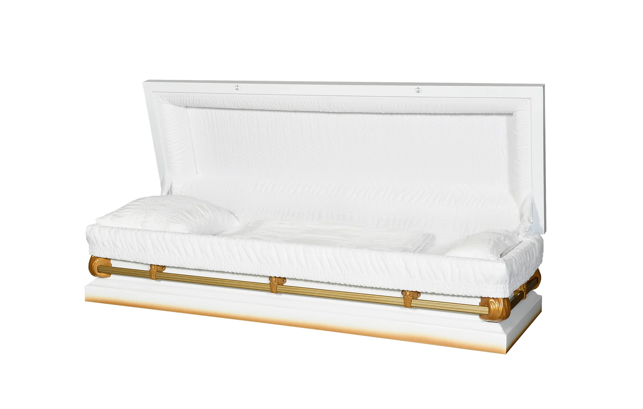 Alex White Full Couch Steel Casket