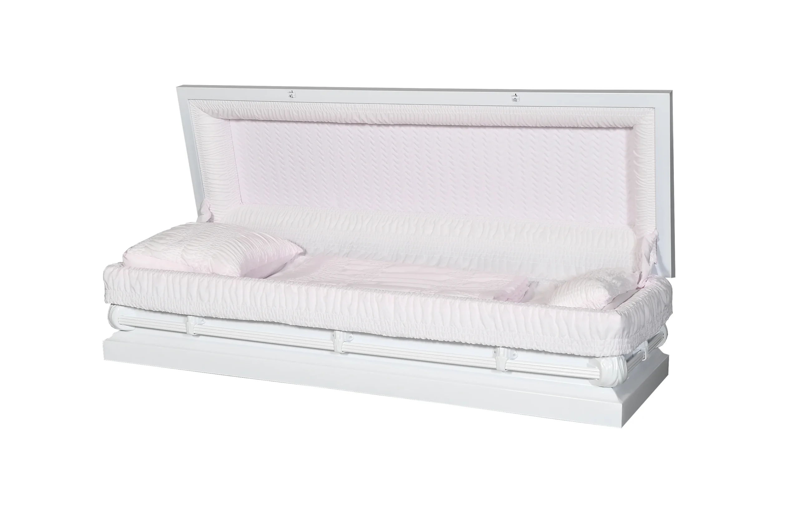 Alex White/Pink Full Couch Steel Casket - Image 3