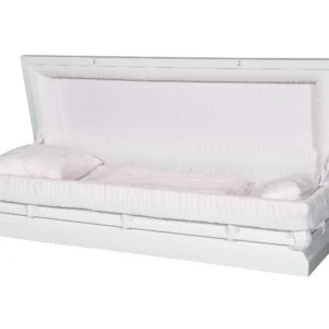 Alex White Pink Full Couch Steel Casket