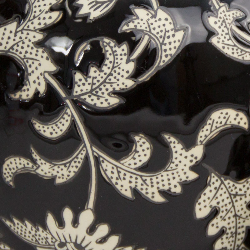 Black Lotus Ceramic Cremation Urn - Image 3