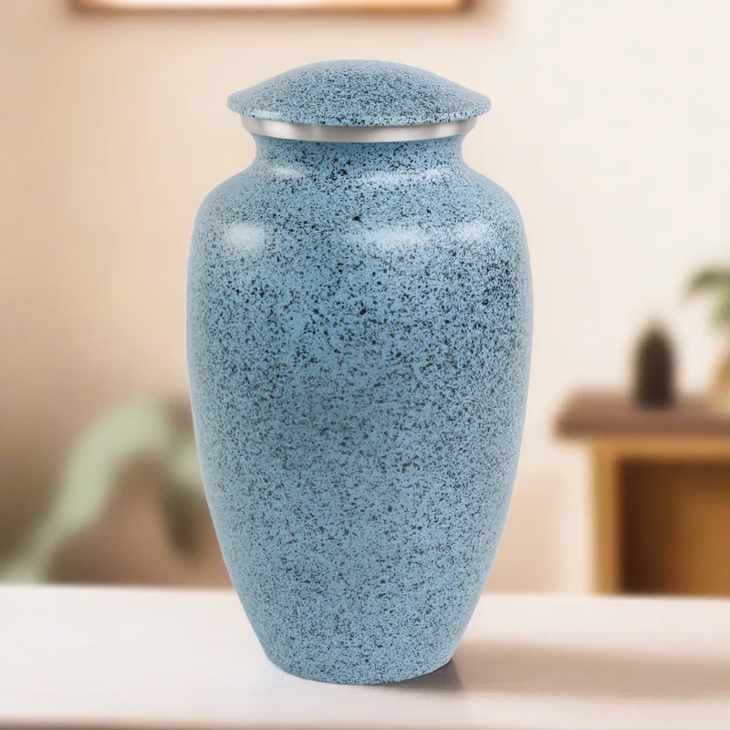Two-Tone Blue Classic Cremation Urn - Image 2