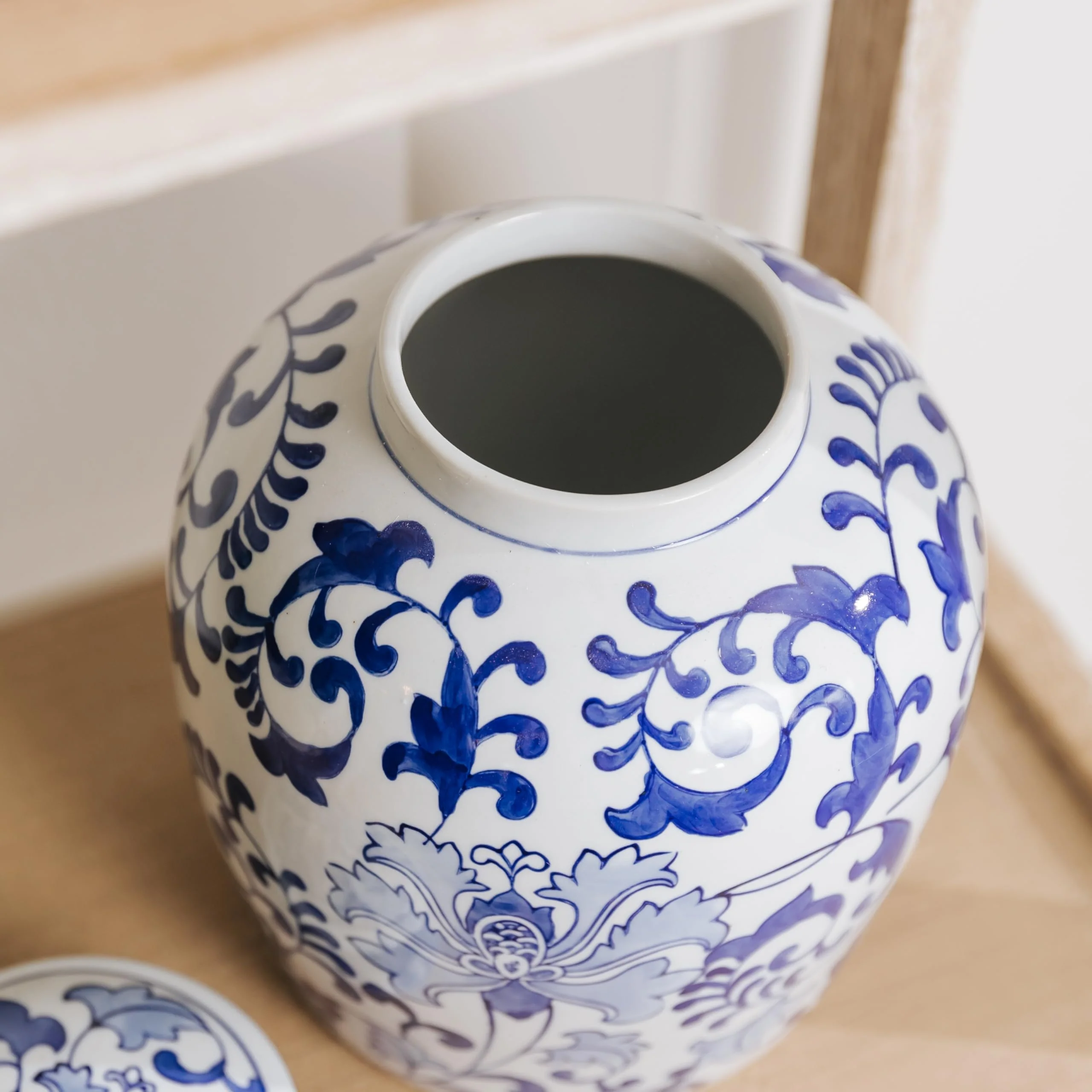 Exotic Blue Ceramic Cremation Urn - Image 2