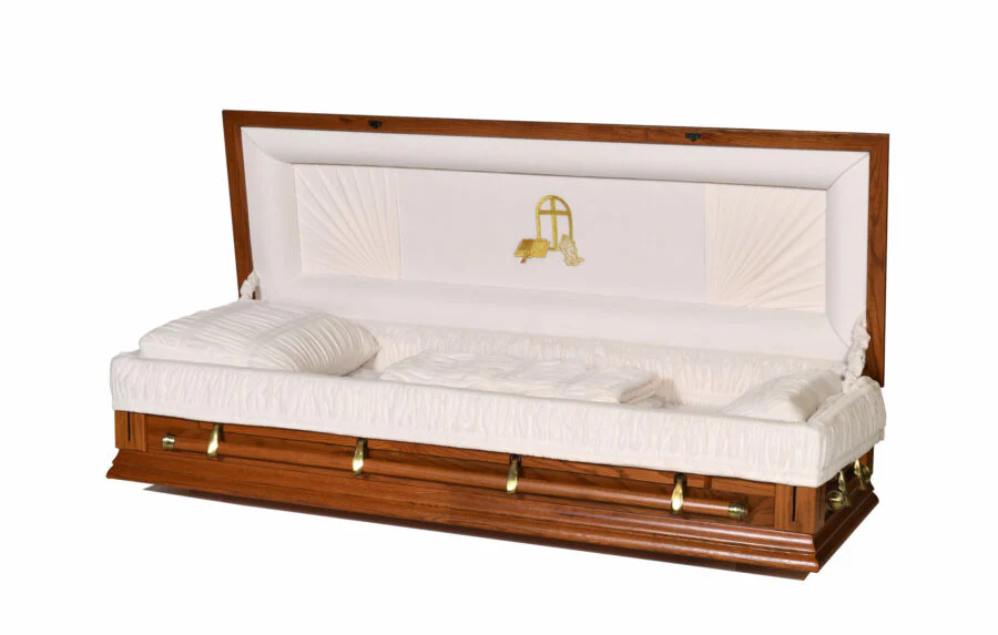 Calvary Oak Full Couch Casket - Image 4