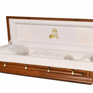 Calvary Oak Full Couch Casket