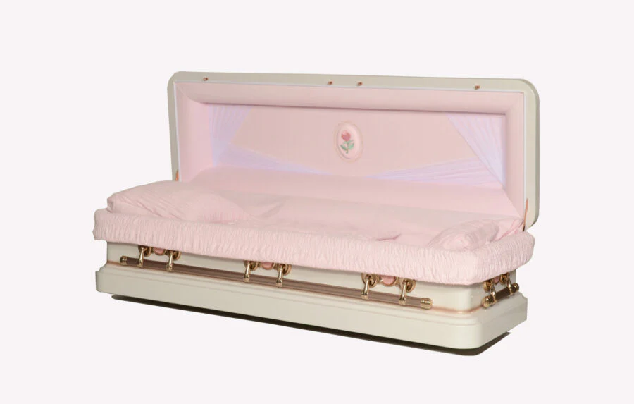 Cameo Rose Full Couch Steel Casket