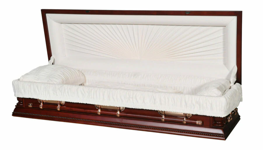 Chesterfield Cherry Full Couch Casket