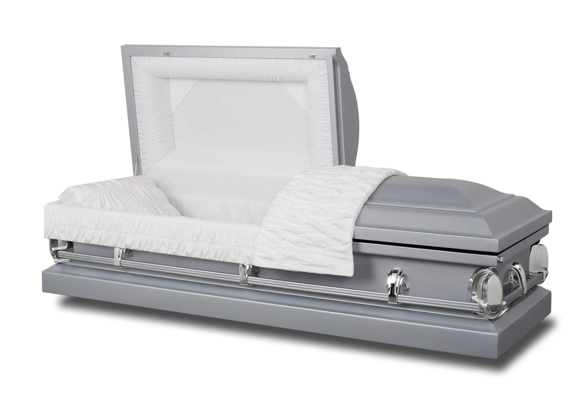 Infinity Silver Half Couch Steel Casket 1