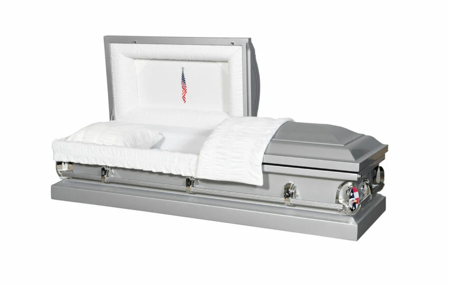 Infinity Silver Half Couch Steel Casket - Image 2