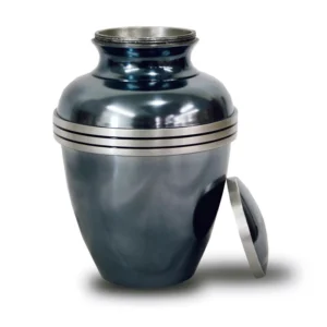 Metallic Blue Cremation Urn