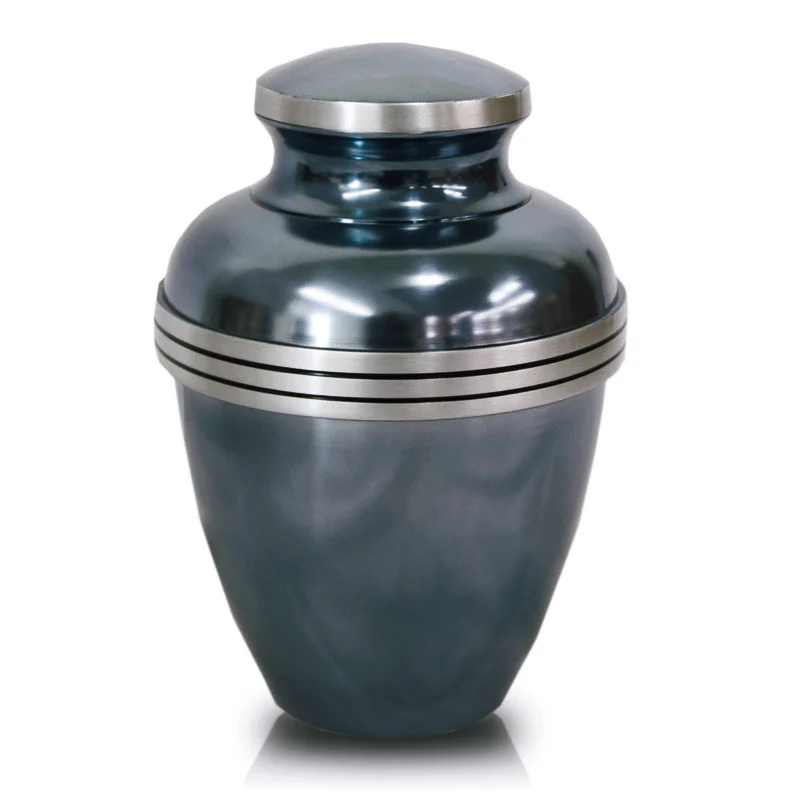 Metallic Blue Cremation Urn - Image 4