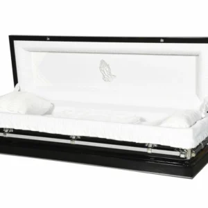 Nova Black Full Couch Steel Casket