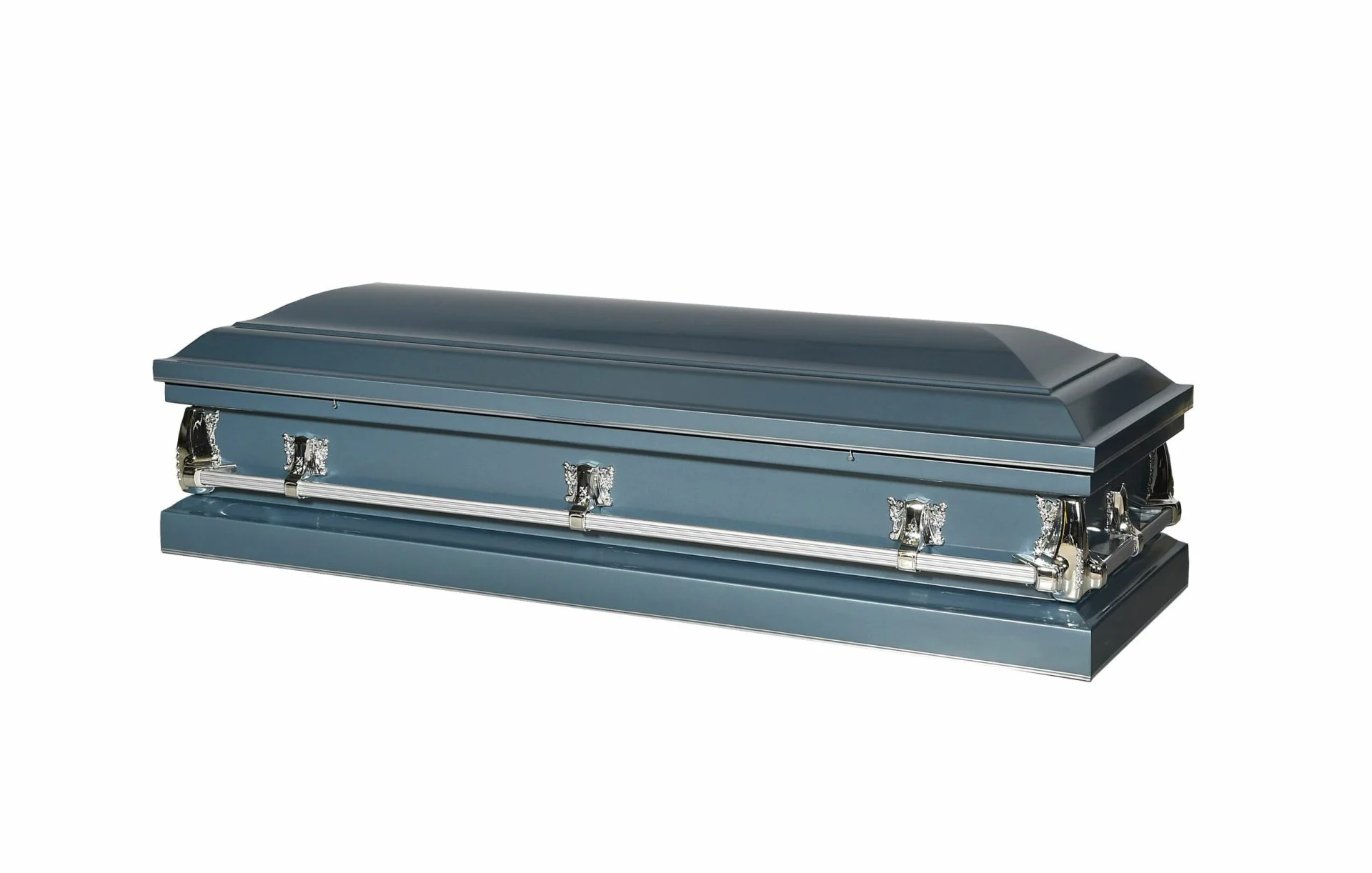 Nova Light Blue Full Couch Steel Casket - Image 2