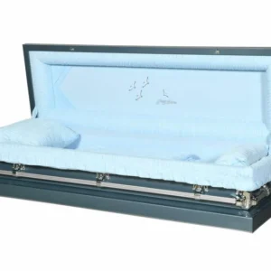 Nova Light Blue Full Couch Steel Casket