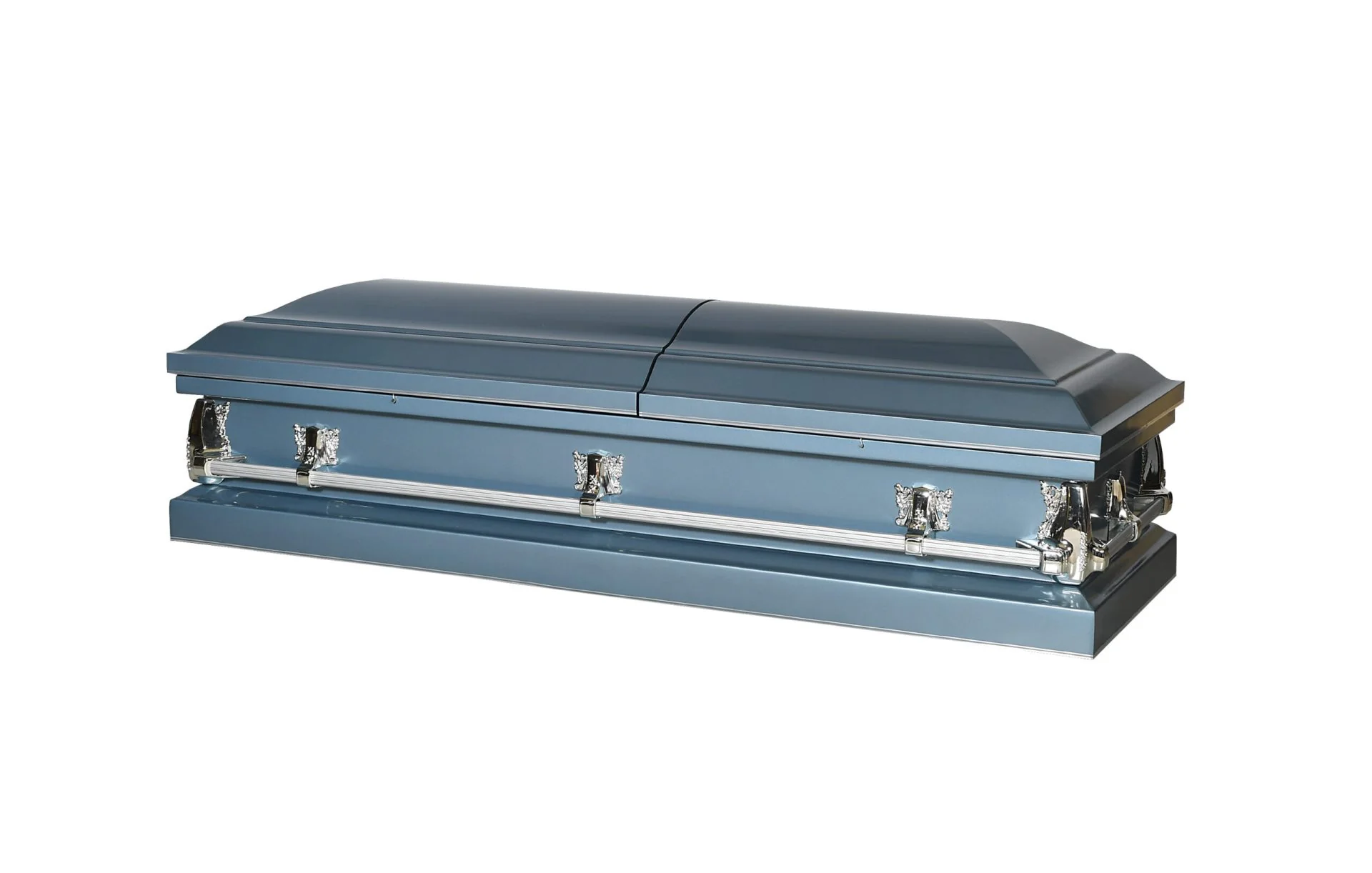 Nova Light Blue Half Couch Steel Casket - Image 2