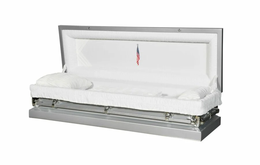 Nova Silver Full Couch Steel Casket - Image 3