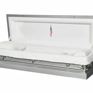 Nova Silver Full Couch Steel Casket