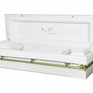 Nova White Full Couch Steel Casket