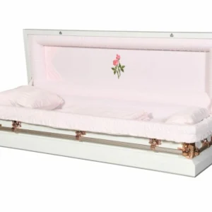 Nova White Pink Full Couch Steel Casket