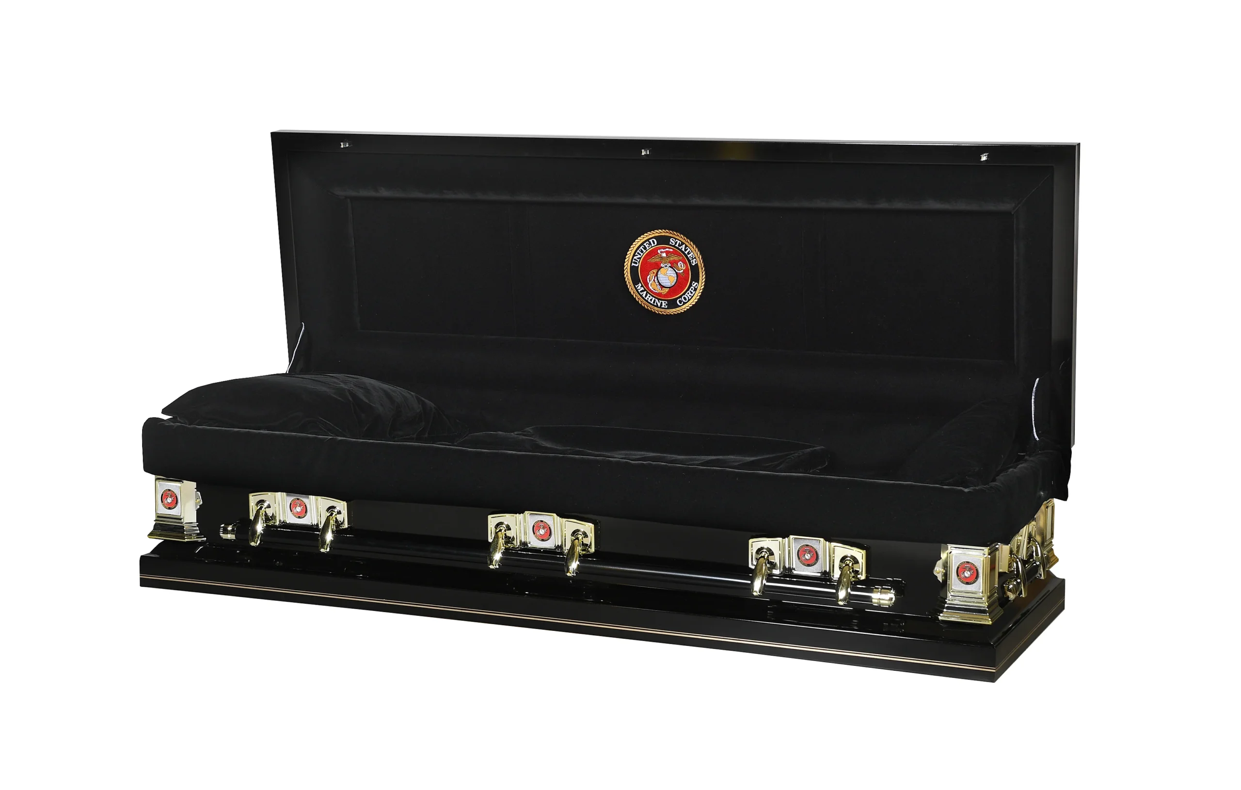 Patriot Black Full Couch Steel Casket