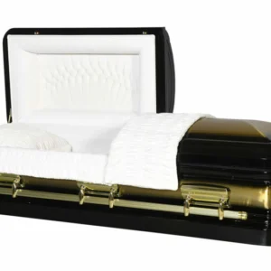 Presidential Ebony Gold Half Couch Steel Casket