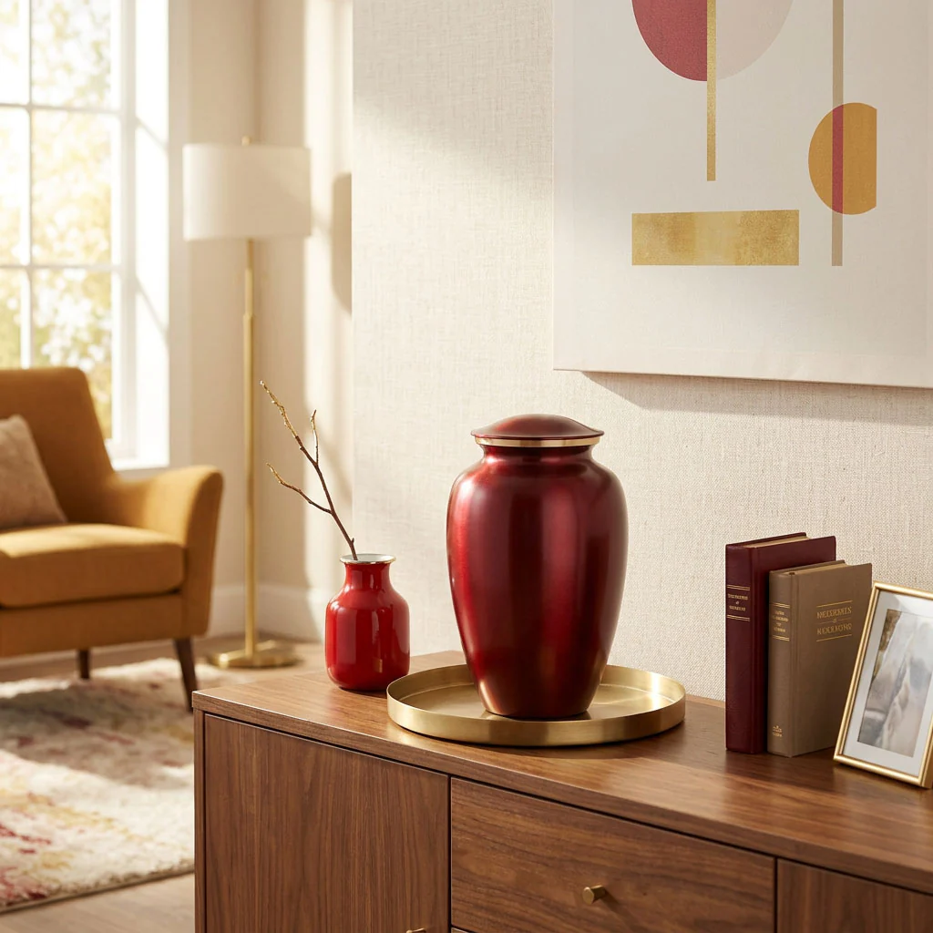Red Cremation Urn - Image 2