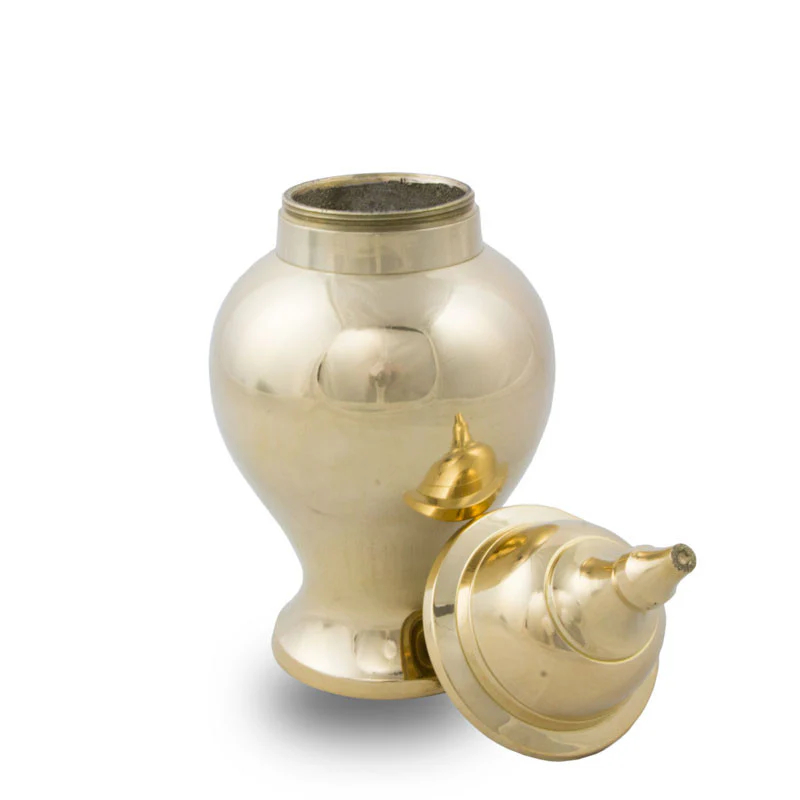 Shiny Brass Dog Urn - Image 3