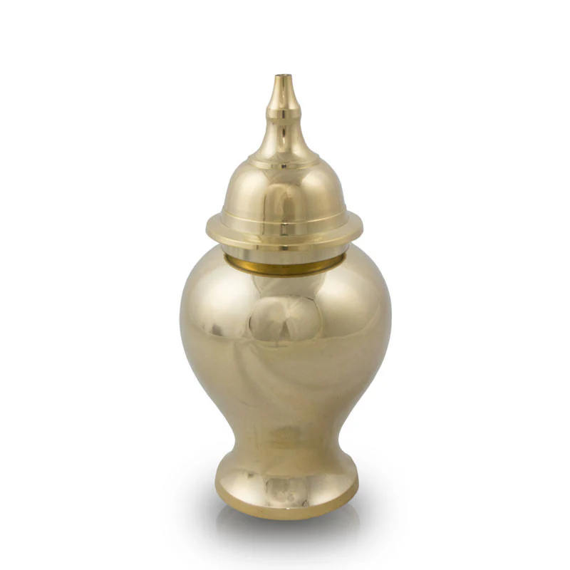 Shiny Brass Dog Urn