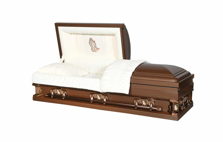 Solace XL Bronze 27" Half Couch Steel Casket - Image 4