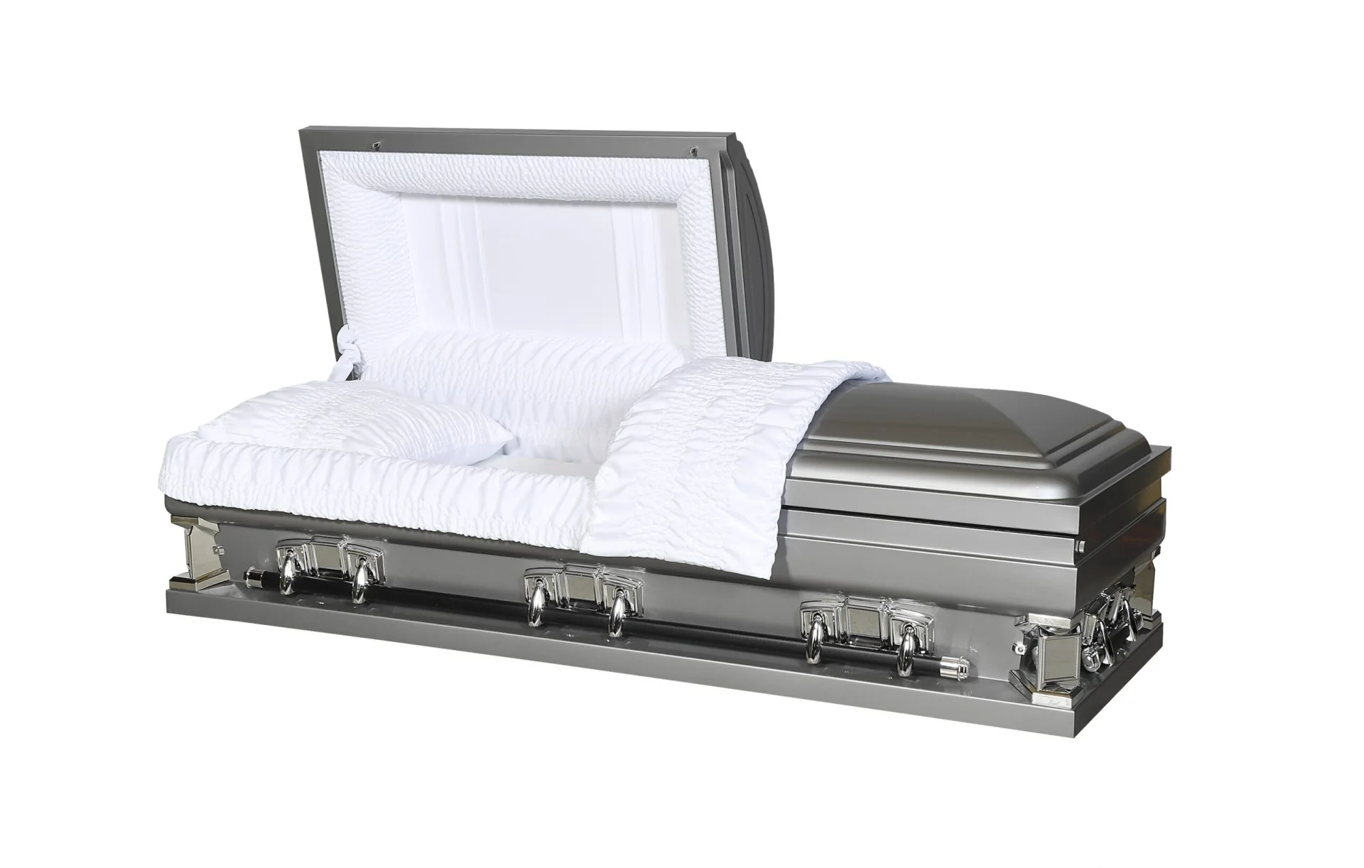 Solace XL Silver Half Couch Steel Casket - Image 3