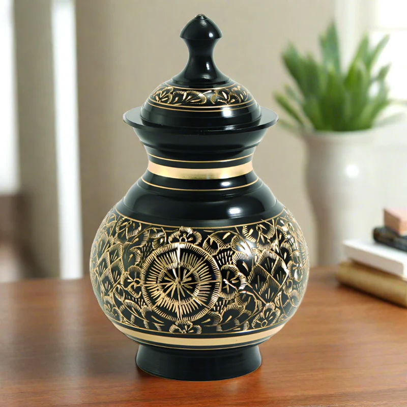 Timeless Black Pet Cremation Urn - Image 2