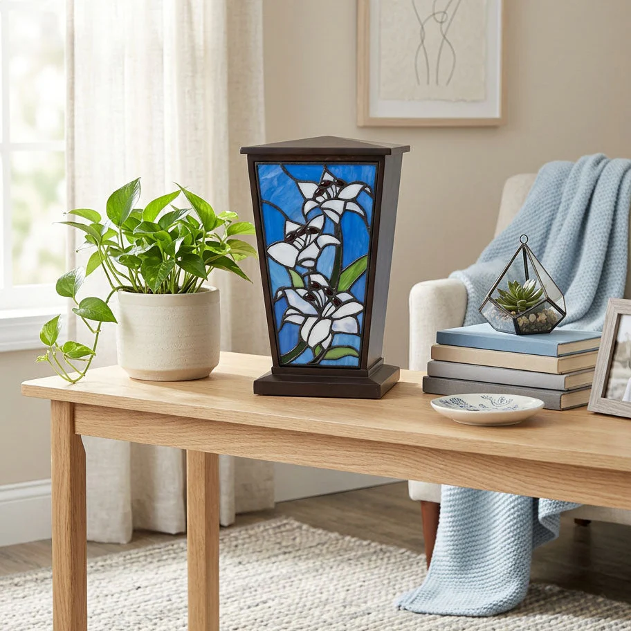 White Lily Stained Glass Cremation - Image 3