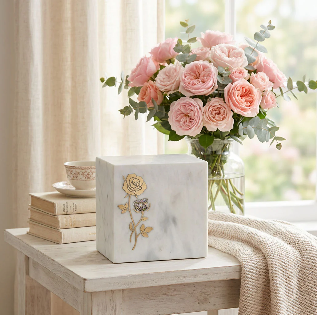 White Marble Cremation Urn
